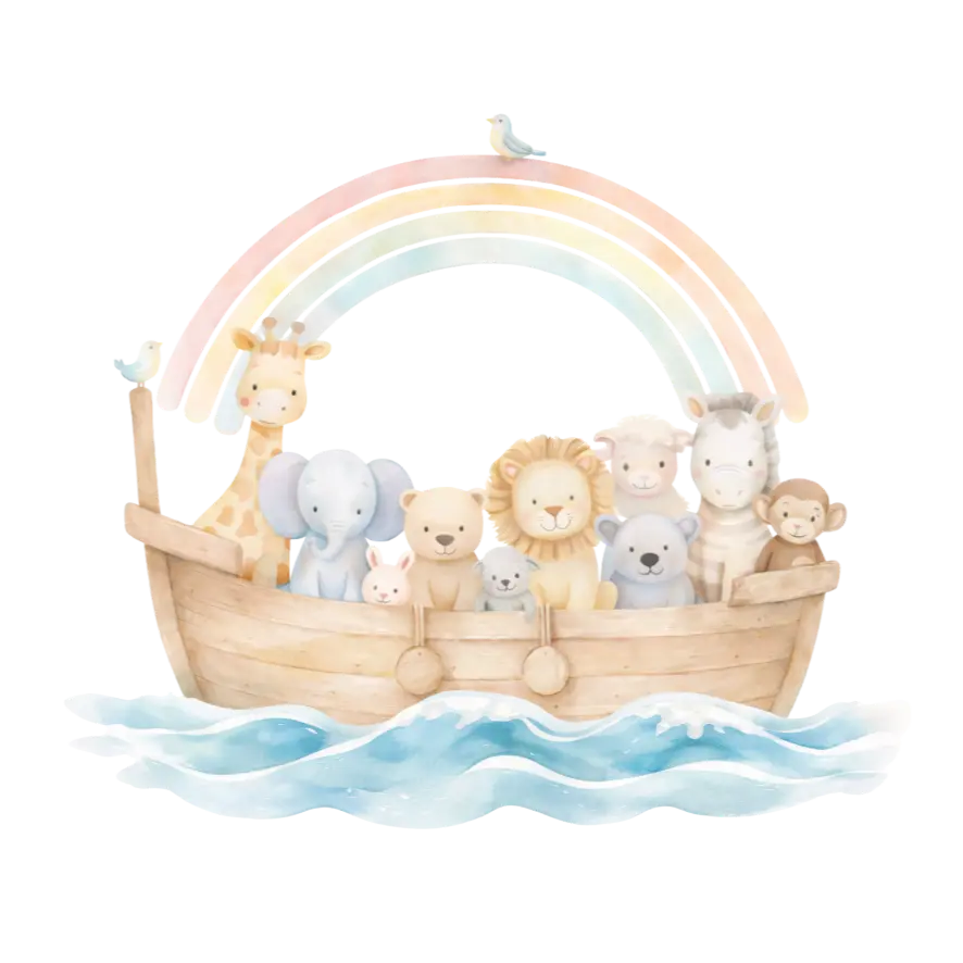 Noah's Ark watercolor illustration